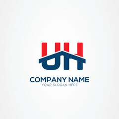 UH HU Creative Modern Letters Logo Design Element