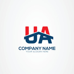 UA AU Creative Modern Letters Logo Design Element