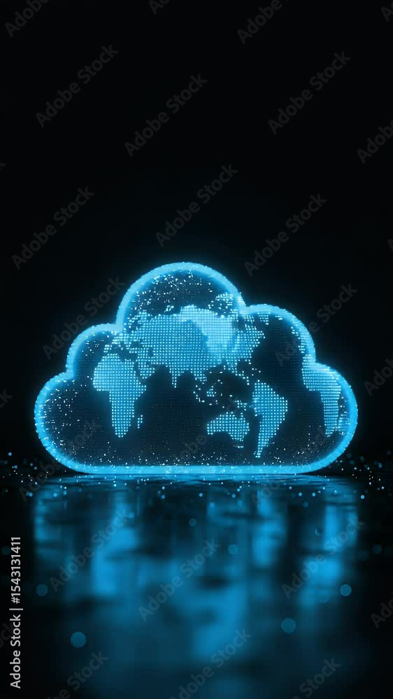 Aufkleber abstract background of blue cloud computing data storage technology