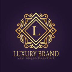 Fototapeta premium Letter luxury gold logo concept