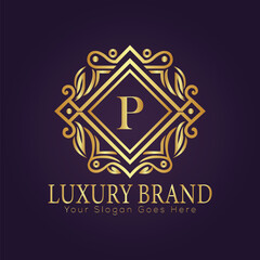 Fototapeta premium Letter luxury gold logo concept