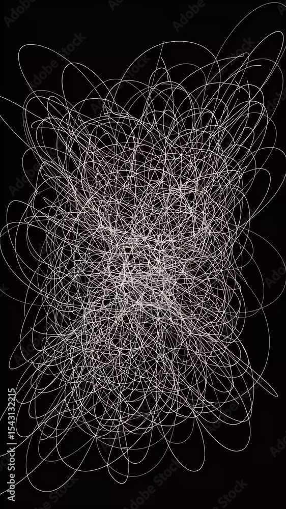 Poster abstract background of dynamic white lines on black background