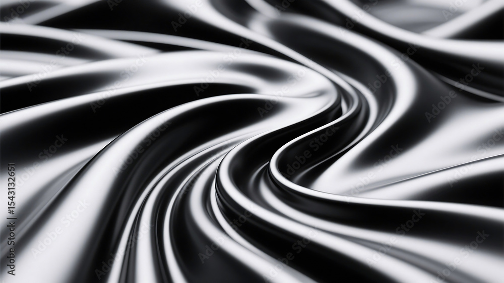 Poster abstract swirling pattern of dark and light gray fabric creating a smooth and flowing texture