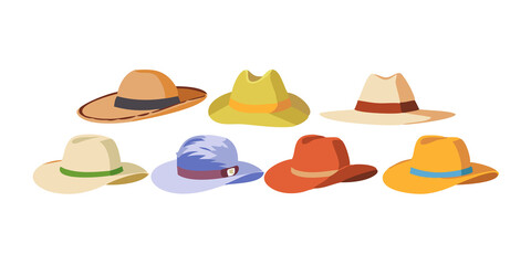set of summer hats