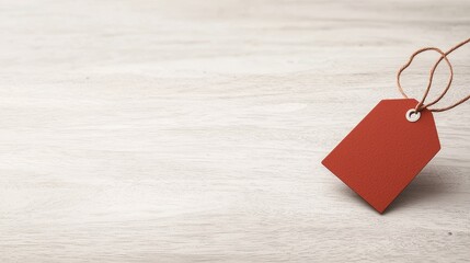 Red price tag attached to a product on display, emphasizing a sale or special discount.