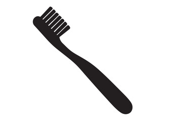 Toothbrush logo silhouette vector, Toothbrush logo icon, toothbrush silhouette vector illustration, simple black toothbrush silhouette logo vector on a white background.