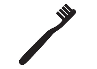 Toothbrush logo silhouette vector, Toothbrush logo icon, toothbrush silhouette vector illustration, simple black toothbrush silhouette logo vector on a white background.