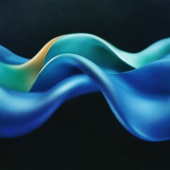 Abstract Blue Waves with Glittering Texture