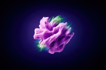 Abstract Celestial Nebula with Swirling Purple and Green Hues