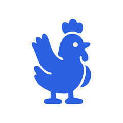Simple blue chicken graphic