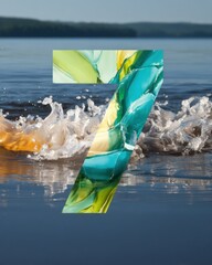 Abstract Number Seven Overlapping Lake Waves