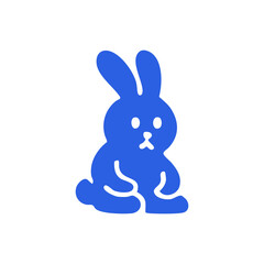 Simple blue rabbit icon