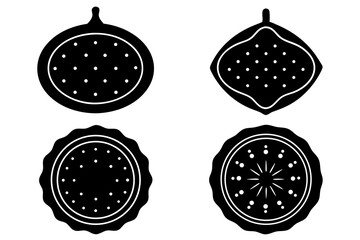 set of Paratha vector silhouette illustration isolated on white background