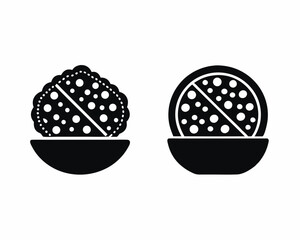 Paratha icon vector silhouette illustration isolated on white background