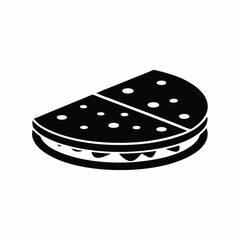 Paratha icon vector silhouette illustration isolated on white background