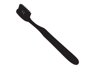 Toothbrush logo silhouette vector, Toothbrush logo icon, toothbrush silhouette vector illustration, simple black toothbrush silhouette logo vector on a white background.