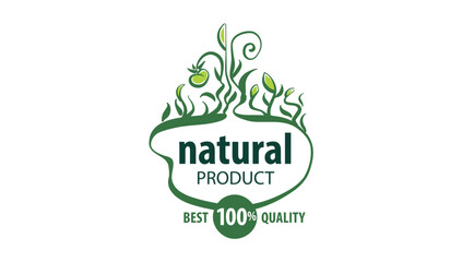 Vector logo of a natural product, hand-drawn in an artistic style