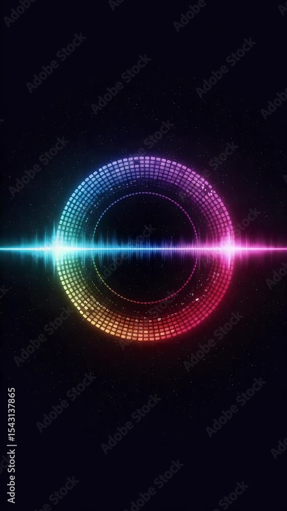 Poster abstract background with circular light glow space motion design