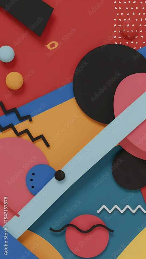 Poster abstract background with colorful geometric shapes and circle designs