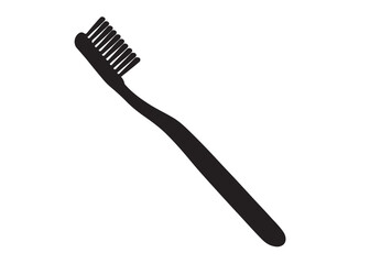 Toothbrush logo silhouette vector, Toothbrush logo icon, toothbrush silhouette vector illustration, simple black toothbrush silhouette logo vector on a white background.
