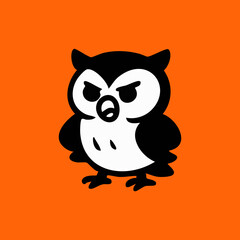 An angry cartoon owl