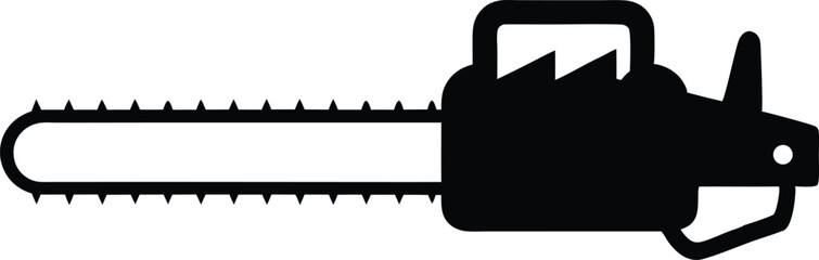 Chainsaw silhouette vector, Lumberjack icon vector