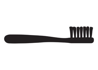 Toothbrush logo silhouette vector, Toothbrush logo icon, toothbrush silhouette vector illustration, simple black toothbrush silhouette logo vector on a white background.