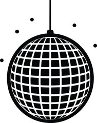 Disco ball icon, Disco ball with sparkel silhouette vector illustration