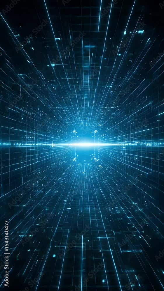 Poster abstract blue background with digital light data network technology