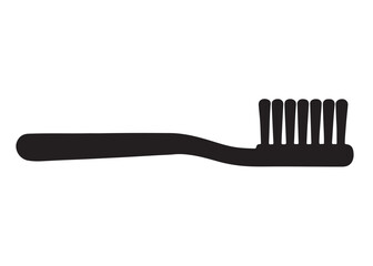 Toothbrush logo silhouette vector, Toothbrush logo icon, toothbrush silhouette vector illustration, simple black toothbrush silhouette logo vector on a white background.