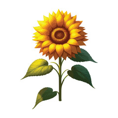 Naklejka premium Bright Realistic Sunflower Vector Illustration on White Background