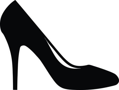 black high heel shoe silhouette clip art preview