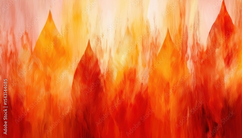 Poster vibrant orange and red feather inspired abstract texture with soft gradient strokes and autumn flame