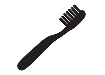 Toothbrush logo silhouette vector, Toothbrush logo icon, toothbrush silhouette vector illustration, simple black toothbrush silhouette logo vector on a white background.