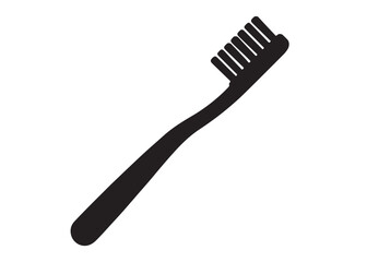 Toothbrush logo silhouette vector, Toothbrush logo icon, toothbrush silhouette vector illustration, simple black toothbrush silhouette logo vector on a white background.