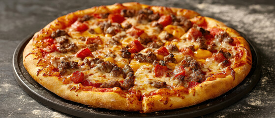 Cozy close-up of personalized pizza from a gigapixel culinary delight kitchen