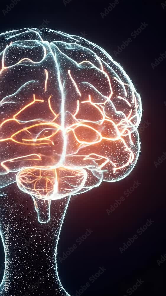 Poster abstract brain intelligence technology neural network future science