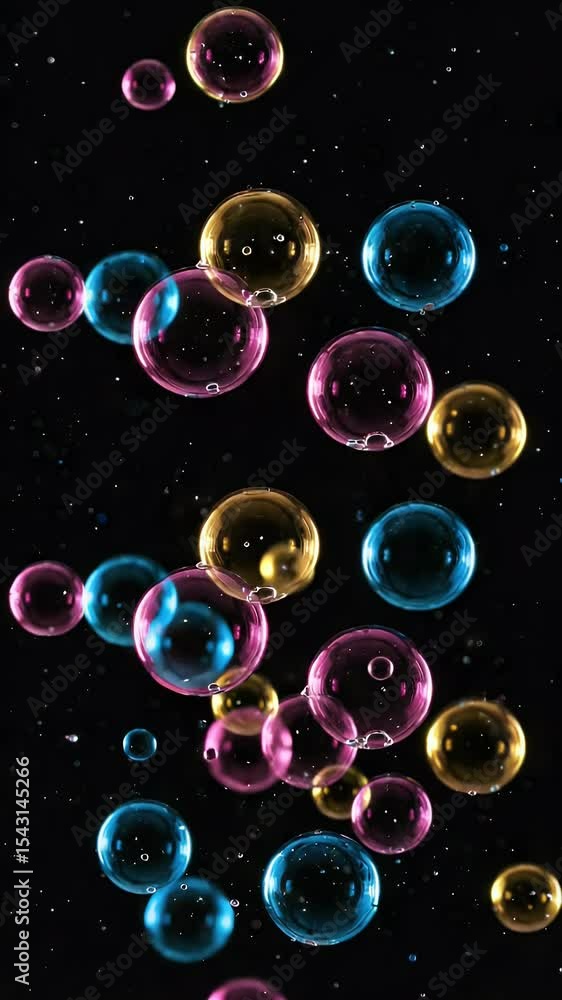 Poster abstract bubbles motion loop background shiny colorful animation