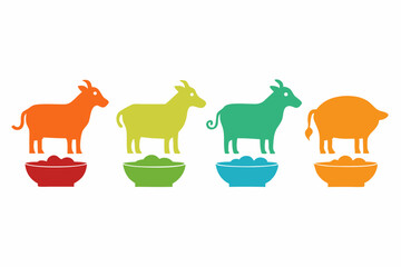set of Mutton Curry vector silhouette illustration isolated on white background