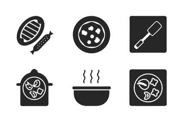 set of Mutton Curry vector silhouette illustration isolated on white background