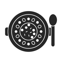 Mutton Curry vector silhouette illustration isolated on white background