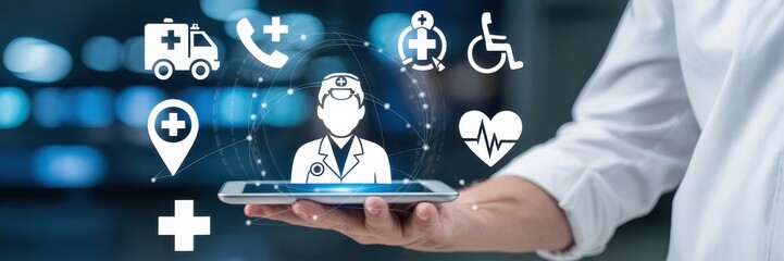 Digital health information displayed on a tablet.