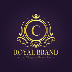 Letter  luxury gold logo concept
