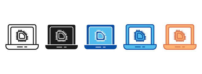Computer Icon Set Multiple Style Collection