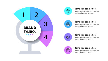 Infographic template. Abstract stand with 4 parts