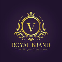 Letter  luxury gold logo concept