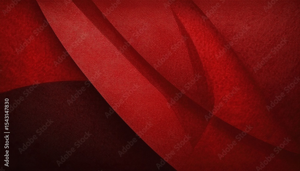 Poster textured red abstract background with dynamic curved lines and fabric-like grain for bold branding, 