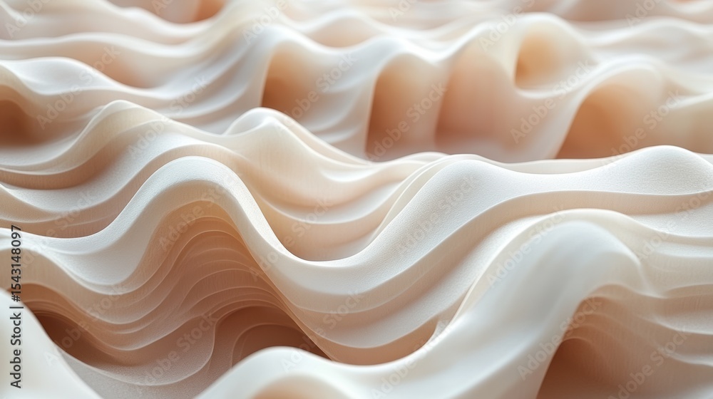 Poster delicate creamy waves abstract background texture with smooth surface and natural light for art desi