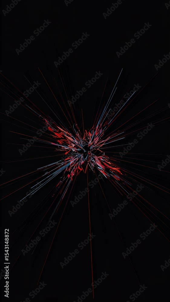 Aufkleber abstract dots lines red black background motion particle data