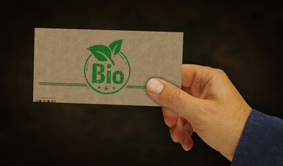 Bio organic box pack 3d illustration